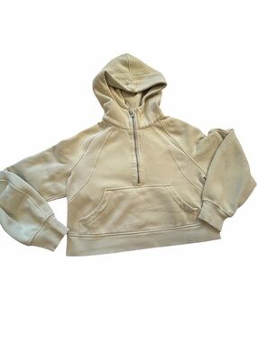Lululemon Cropped Scuba Half-Zip Hooded Sweatshirt-Size XS-Light Green